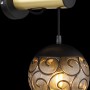 Moderne Globo Wandlampe Fitz, schwarz-gold mit rauchfarbenem Glasschirm. Dekorative Innenleuchte.