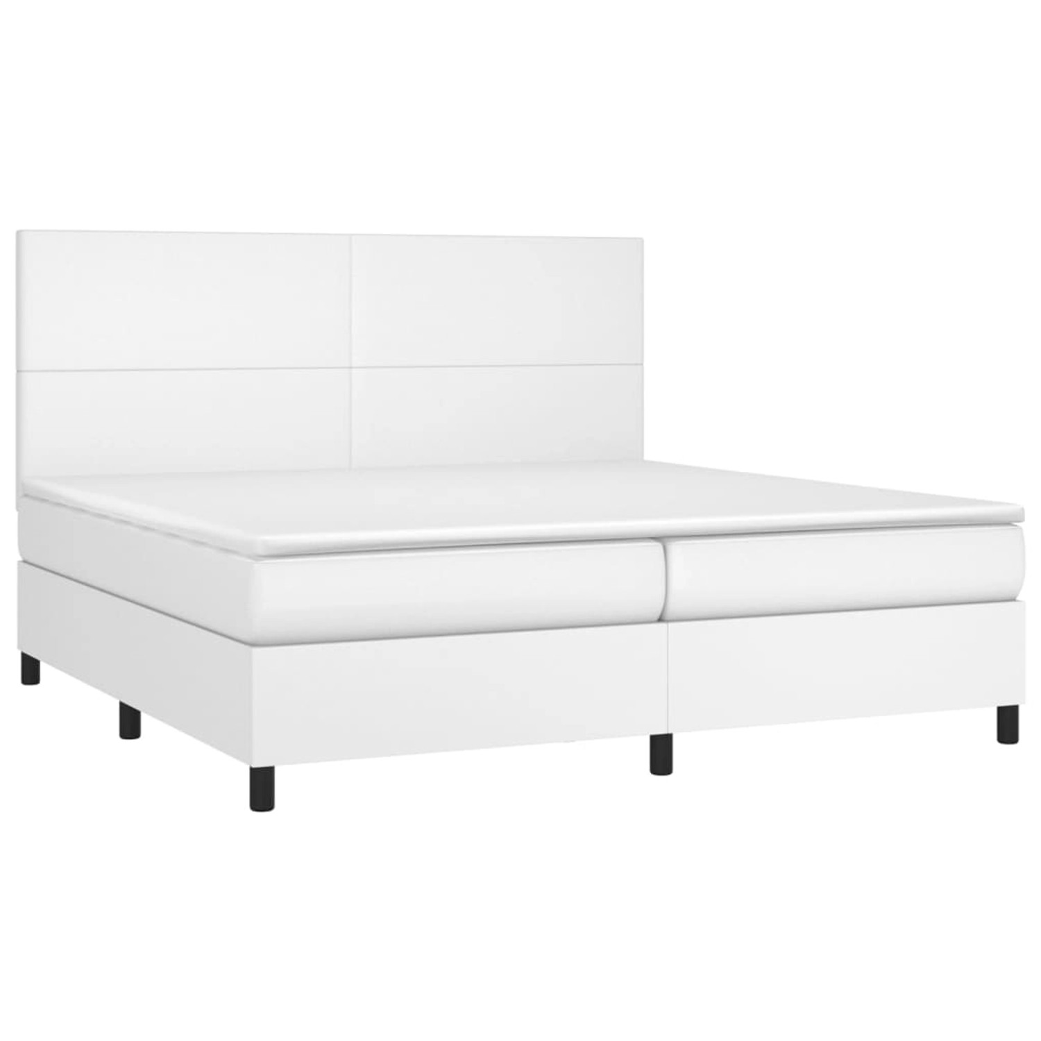 vidaXL Boxspringbett mit Matratze & LED Weiß 200x200 cm Kunstleder 3135844 günstig online kaufen