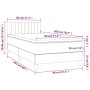 Skizze Boxspringbett Taupe 80x200 cm mit Matratze und Kopfteil, Maße eingezeichnet.
