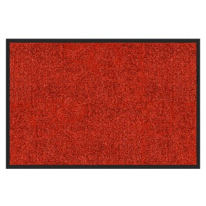 Rote Karat Schmutzfangmatte Rhine, 90x120 cm. Fußmatte mit schwarzem Rand für den Innenbereich.