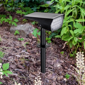 Schwarze PRIOS LED Solarleuchte Helier für den Garten, 1-flammig.