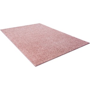 Rosa Kurzflor Teppich (160x230 cm) im klassischen Design. Wohnzimmerteppich aus Polypropylen.