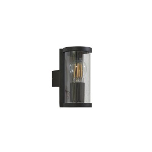 Moderne schwarze Lucande Außenwandleuchte Zanta aus Aluminium mit E27 Fassung.