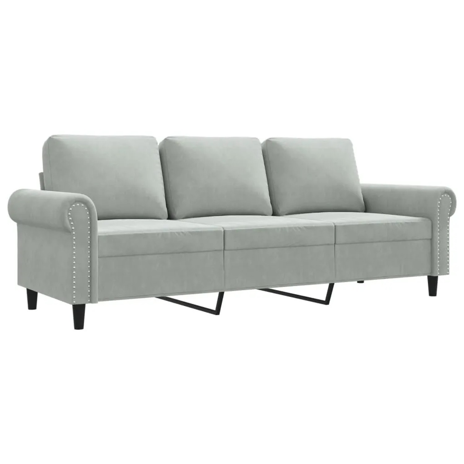 vidaXL 3-Sitzer-Sofa Hellgrau 180 cm Samt 359539 günstig online kaufen