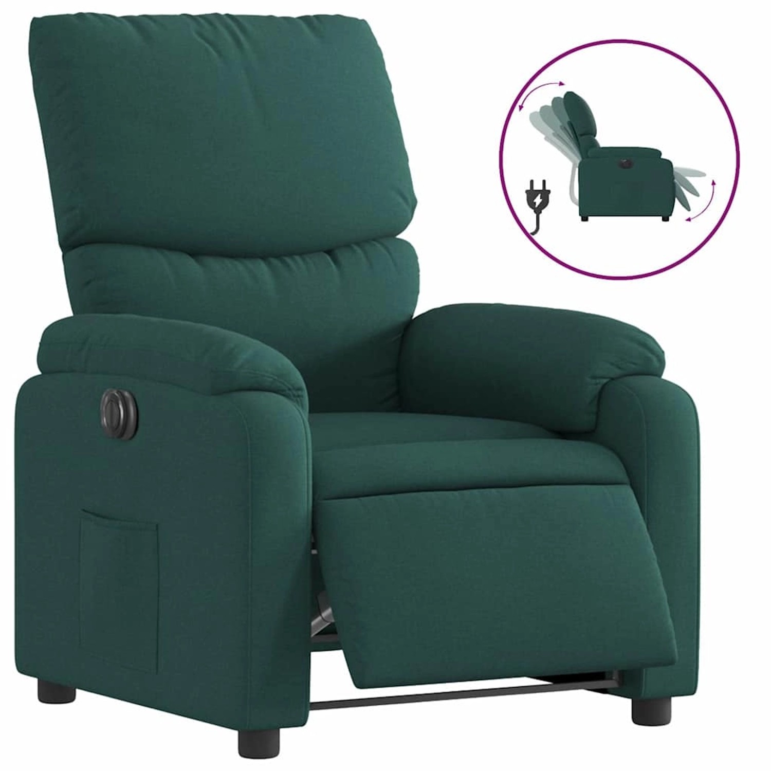 vidaXL Relaxsessel Elektrisch Dunkelgrün Stoff 3204806 günstig online kaufen