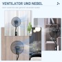 HOMCOM Standventilator, schwarz, mit Wassernebel-Funktion für flexible Kühlung.