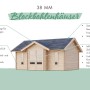 Karibu Gartenhaus Finnmark aus Fichte, naturbelassen, mit Doppeltür und Satteldach.