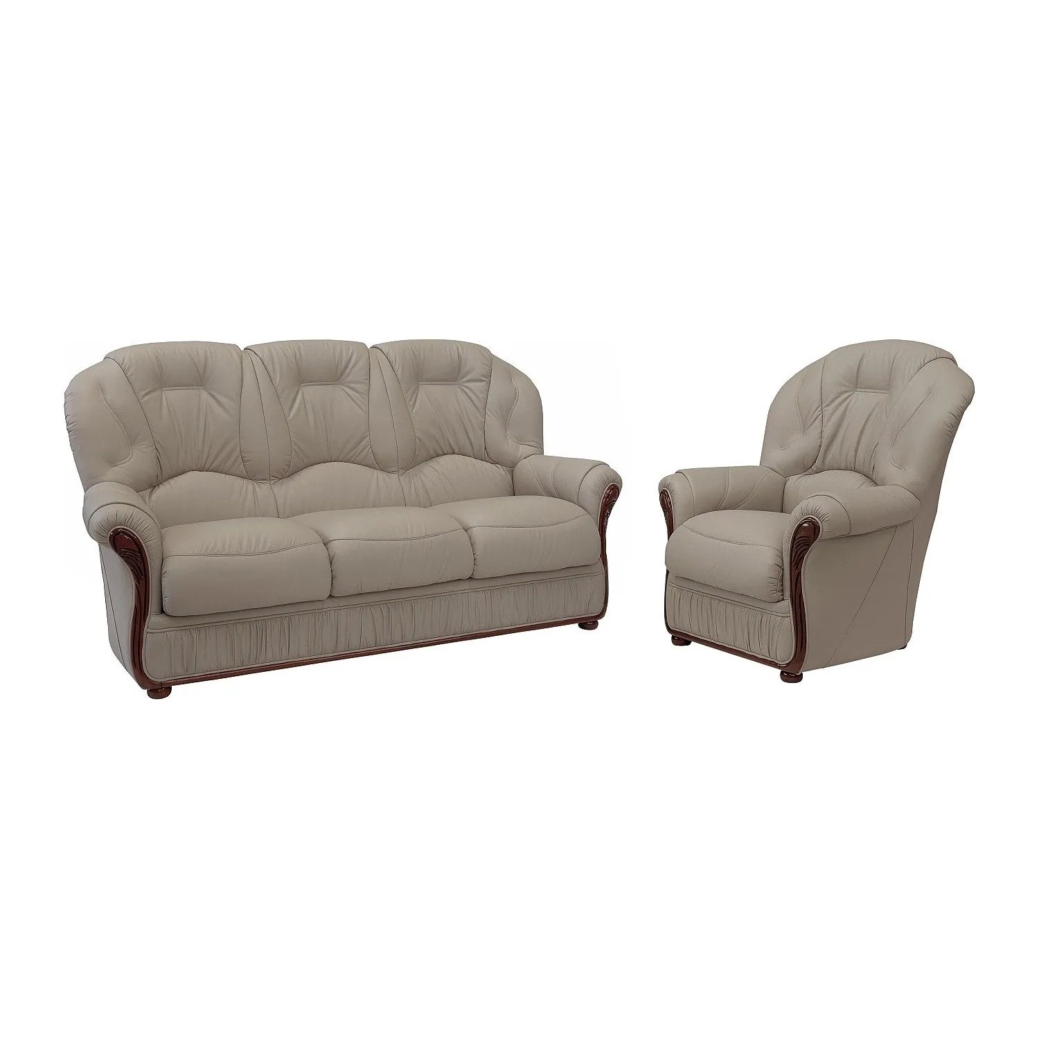 Vente-unique Couchgarnitur Mit Sessel Daphne Taupe 183 cm  83 cm