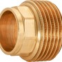 Löt-Übergangsnippel aus Rotguss, 33 mm, mit Gewinde und Lötanschluss für Heizung und Sanitär.