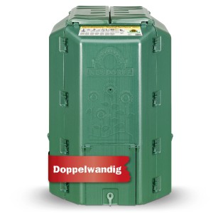 Grüner Neudorff Thermo-Komposter DuoTherm 530 l für Gartenabfälle.