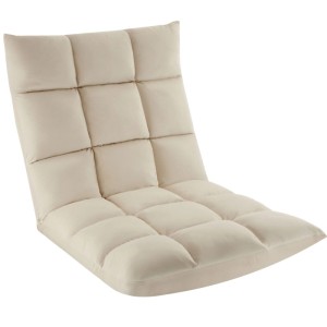 Tectake Relaxsessel  Snooze  2 In 1 Als Sessel Oder Liege  Gepolstert  Mit Samtbezug 14 Fach Verstellbare Rückenlehne  108 x 57 x 13 50 cm Beige