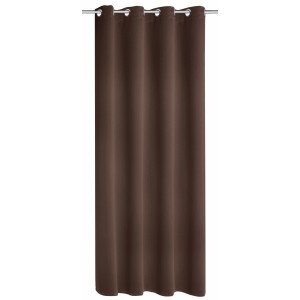 Blickdichter Ösenschal Mia in Schoko, 245x140 cm, für Gardinenstangen.