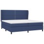 Blaues vidaXL Boxspringbett (200x200 cm) mit Matratze und Kopfteil, Stoffbezug.