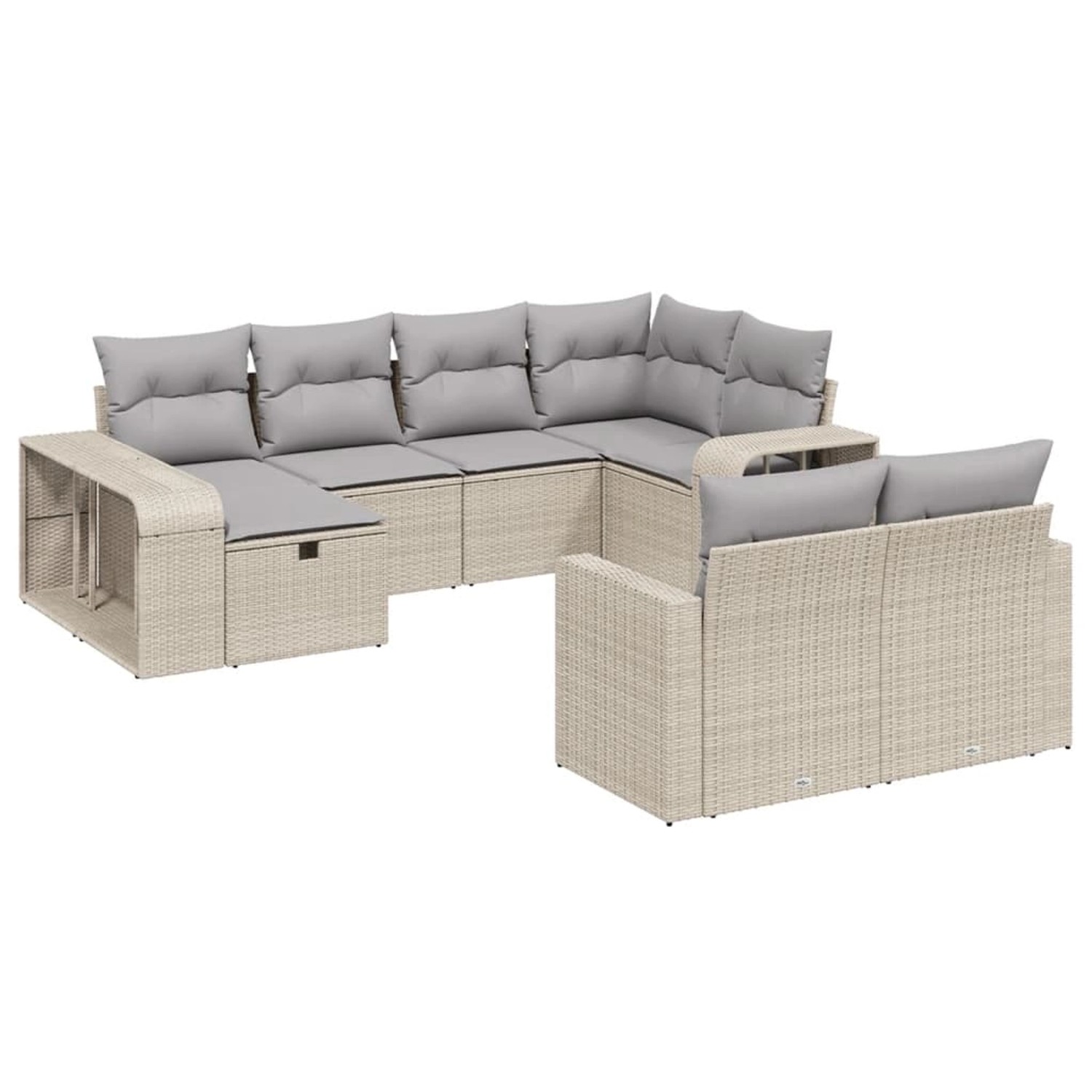 vidaXL 10-Tlg Garten-Sofagarnitur mit Kissen Beige Poly Rattan 3266239 günstig online kaufen