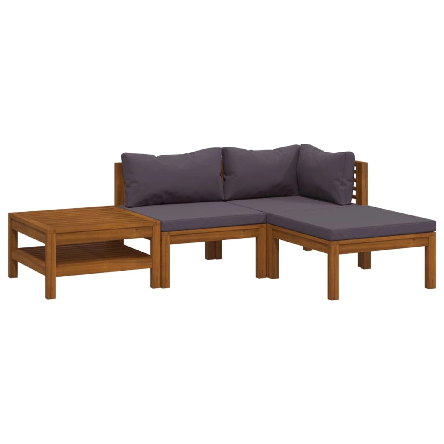 4-tlg. Garten-lounge-set Mit Auflage Massivholz Akazie günstig online kaufen