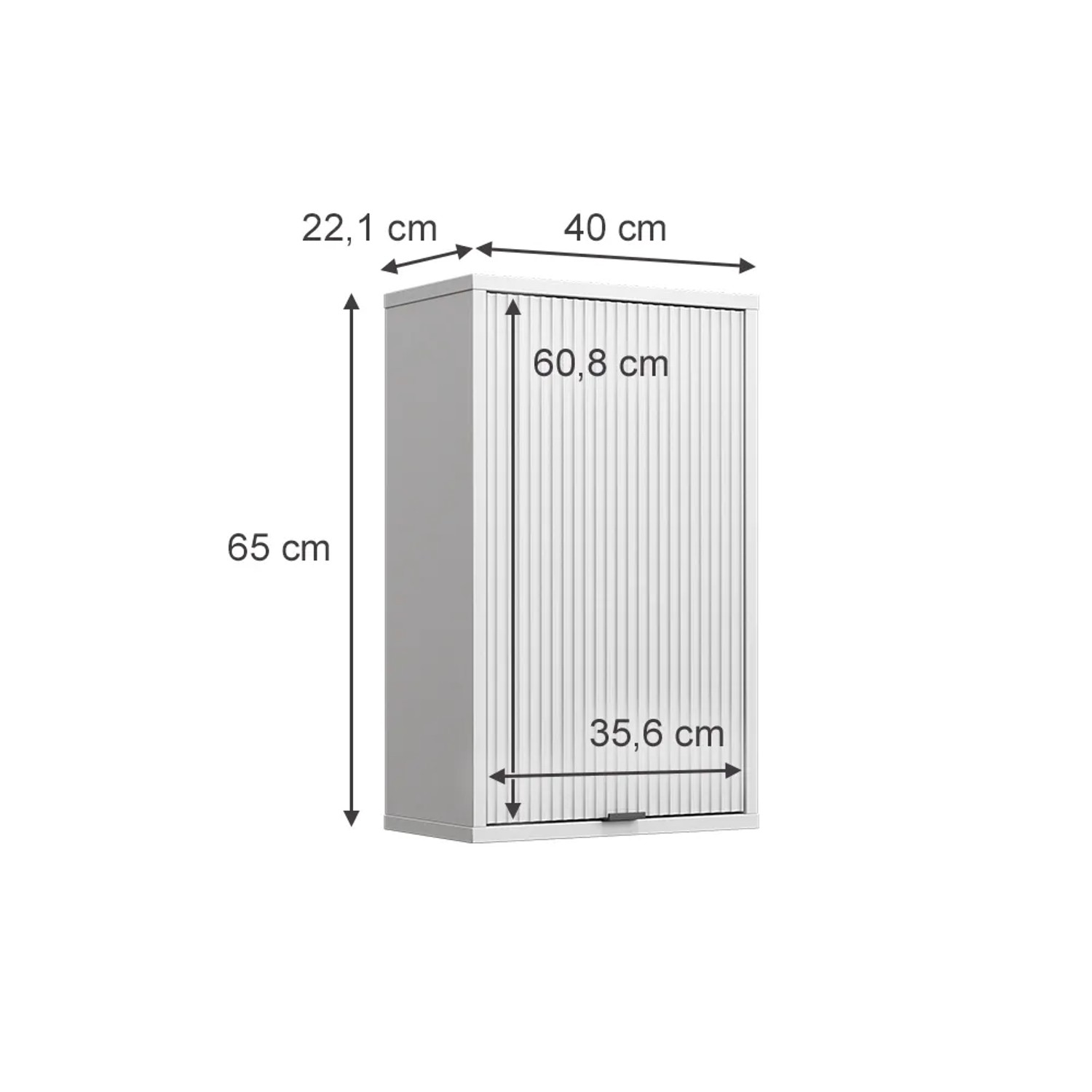 Weißer Vicco Badschrank Eliza, 40x65 cm, mit einer Tür. Hängend, für Badregale & Badablagen.