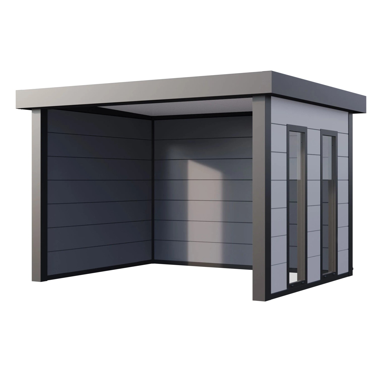 Pavillon Singolo 3630 mit Fenster 358 cm x 298 cm Weiß