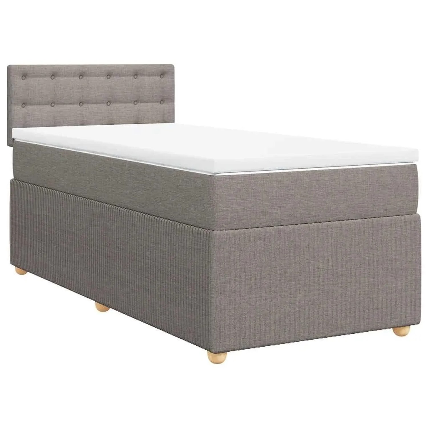 vidaXL Boxspringbett mit Matratze Taupe 90x190 cm Stoff 3287329