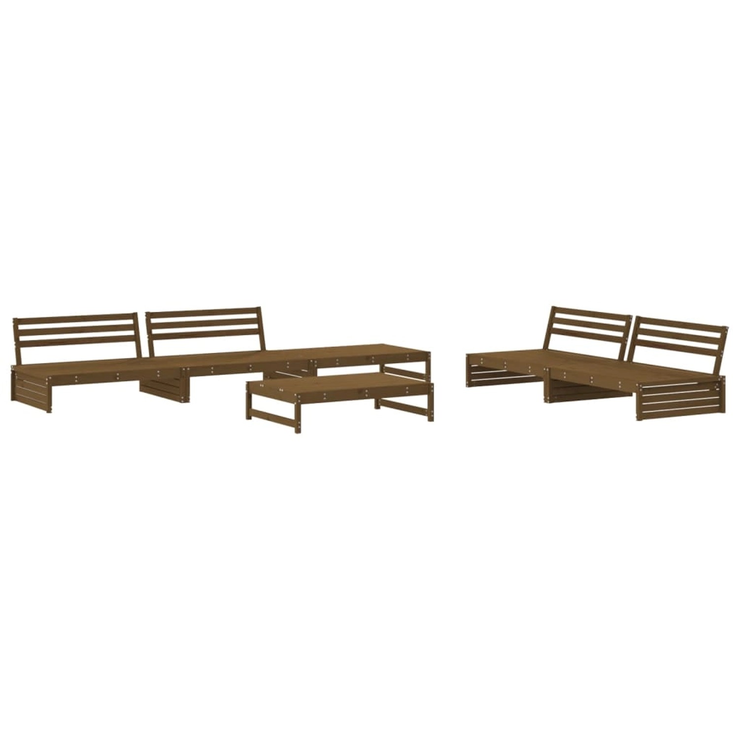 vidaXL 6-tlg Garten-Lounge-Set Honigbraun Massivholz Kiefer Modell 34