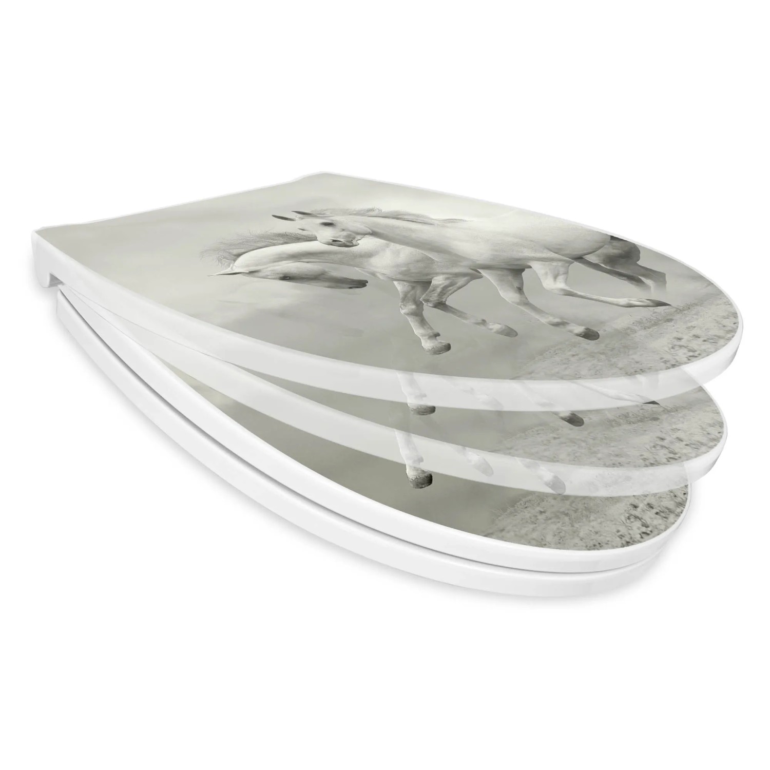 Toilettendeckel Mit Absenkautomatik – Duroplast Sitz Mit Edelstahl Scharnieren, Motiv Wildschwein, 44,5x37 Cm