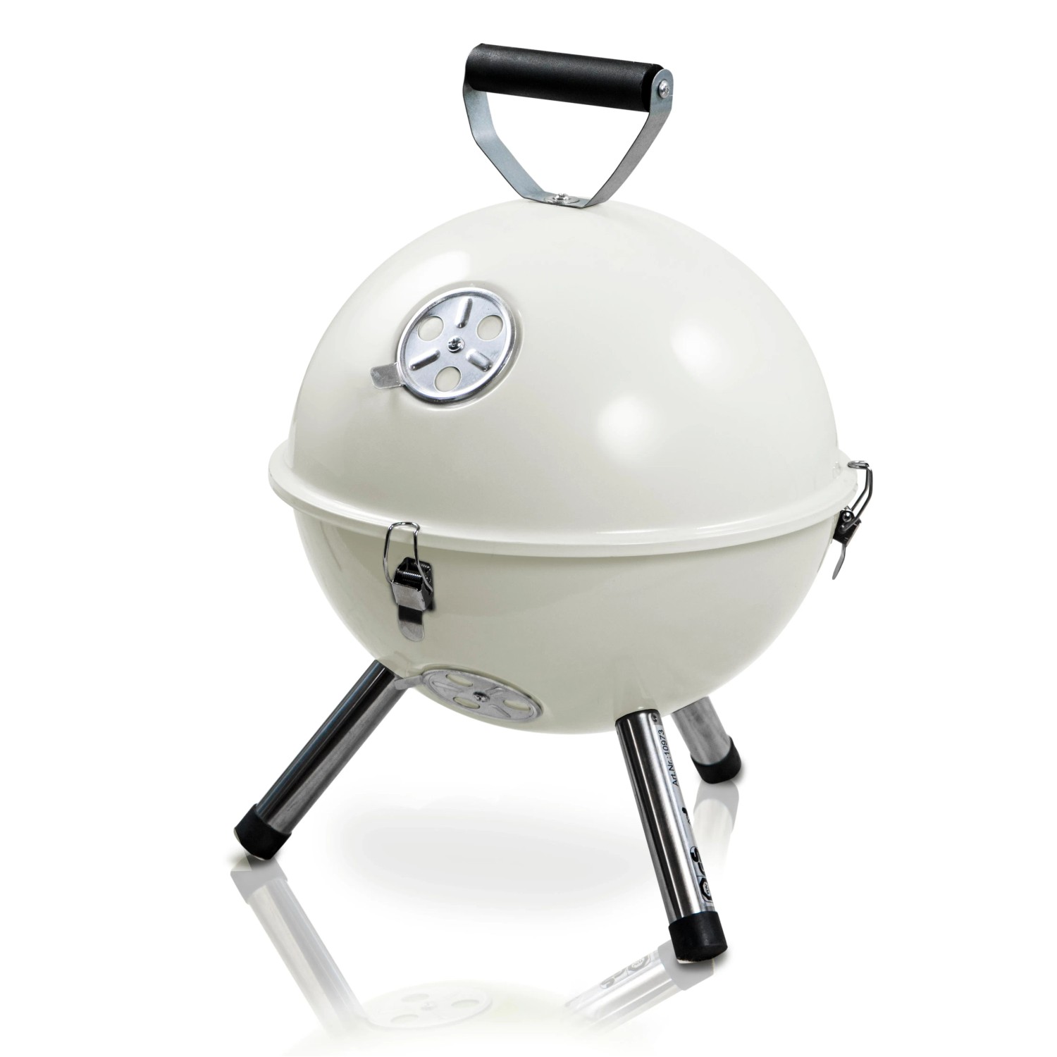 Activa Kugelgrill Mallorca, Ø 30 cm, creme. Holzkohlegrill mit Edelstahlbeinen und Luftregulierung.