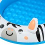 Bestway Planschbecken Safari Sun mit Zebra-Design und blauem, aufblasbarem Boden.