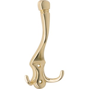 Glänzender Messing Wandhaken 547, Metall, für einfache Montage.