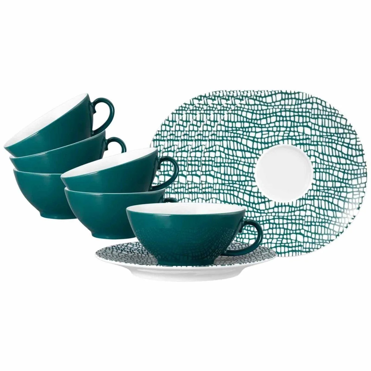 Seltmann Weiden Life Fashion Teetasse mit Untertasse 140 ml 6er Set Trendy Petrol