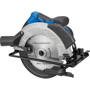 LUX Handkreissäge E-HKS-1400/185: Blaue Handkreissäge mit 185 mm Sägeblatt.