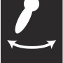 Symbol für Umschalthebel/Schalter mit Pfeilen für Drehbewegung.