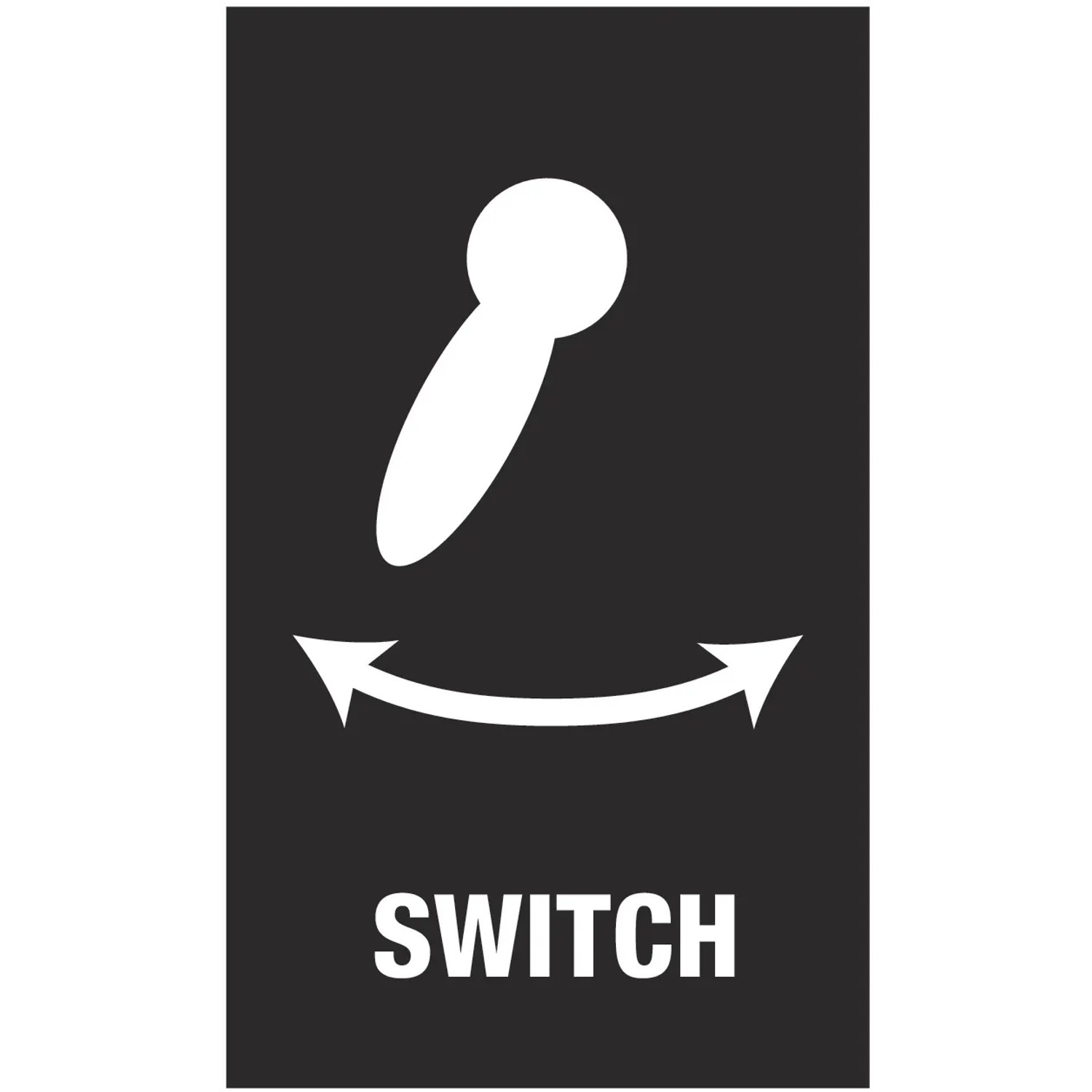 Symbol für Umschalthebel/Schalter mit Pfeilen für Drehbewegung.