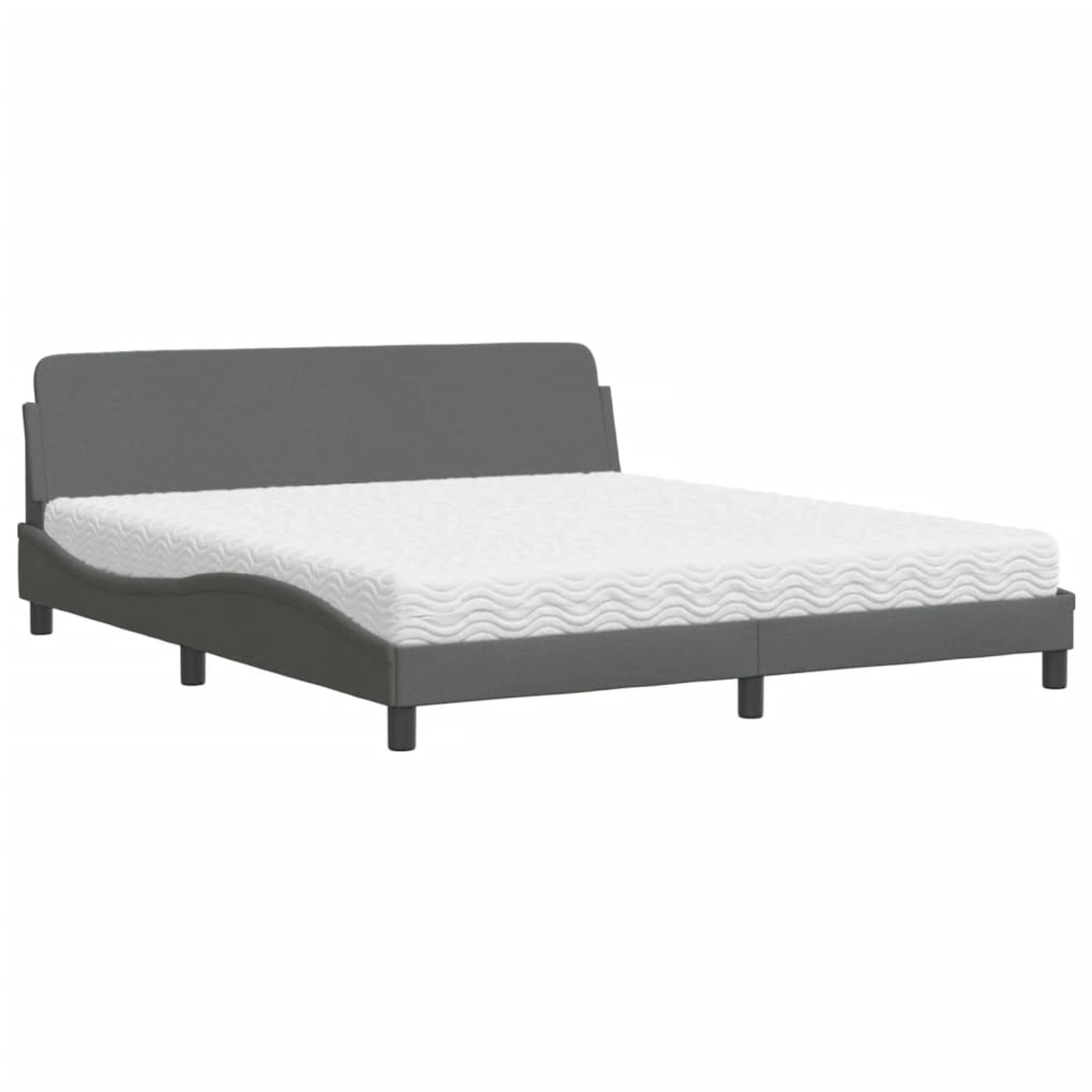vidaXL Bett mit Matratze Dunkelgrau 180x200 cm Stoff2009881