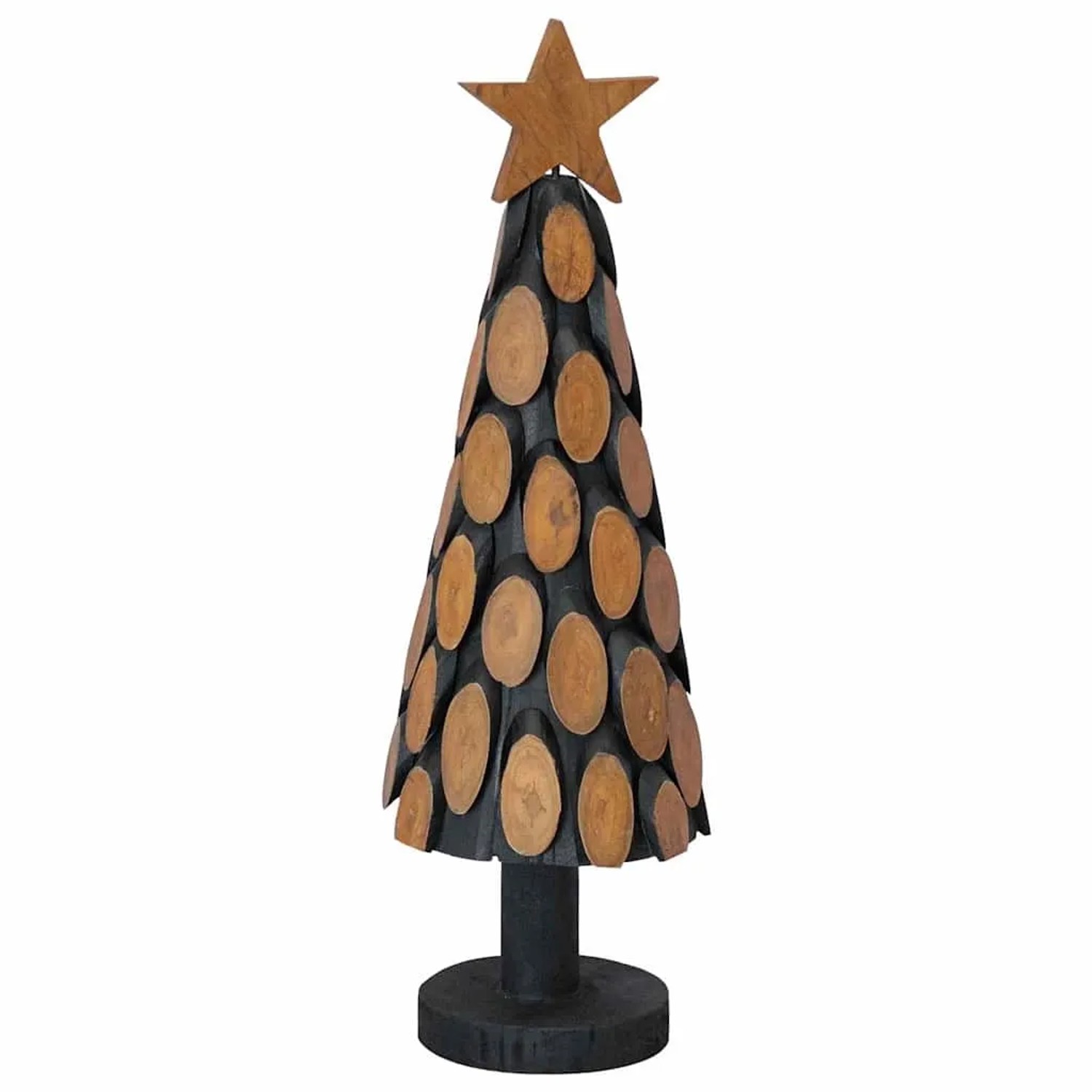 vidaXL Weihnachtsbaum mit Ständer Braun 60 cm Massivholz Teak 42017943