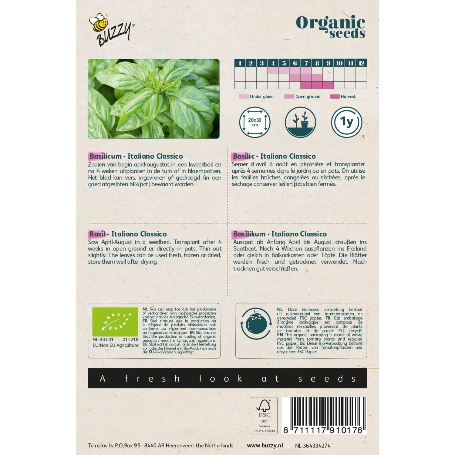 Basilikum 'Italiano Classico' Bio Saatgut ca. 1 g Klassisches Aroma_2