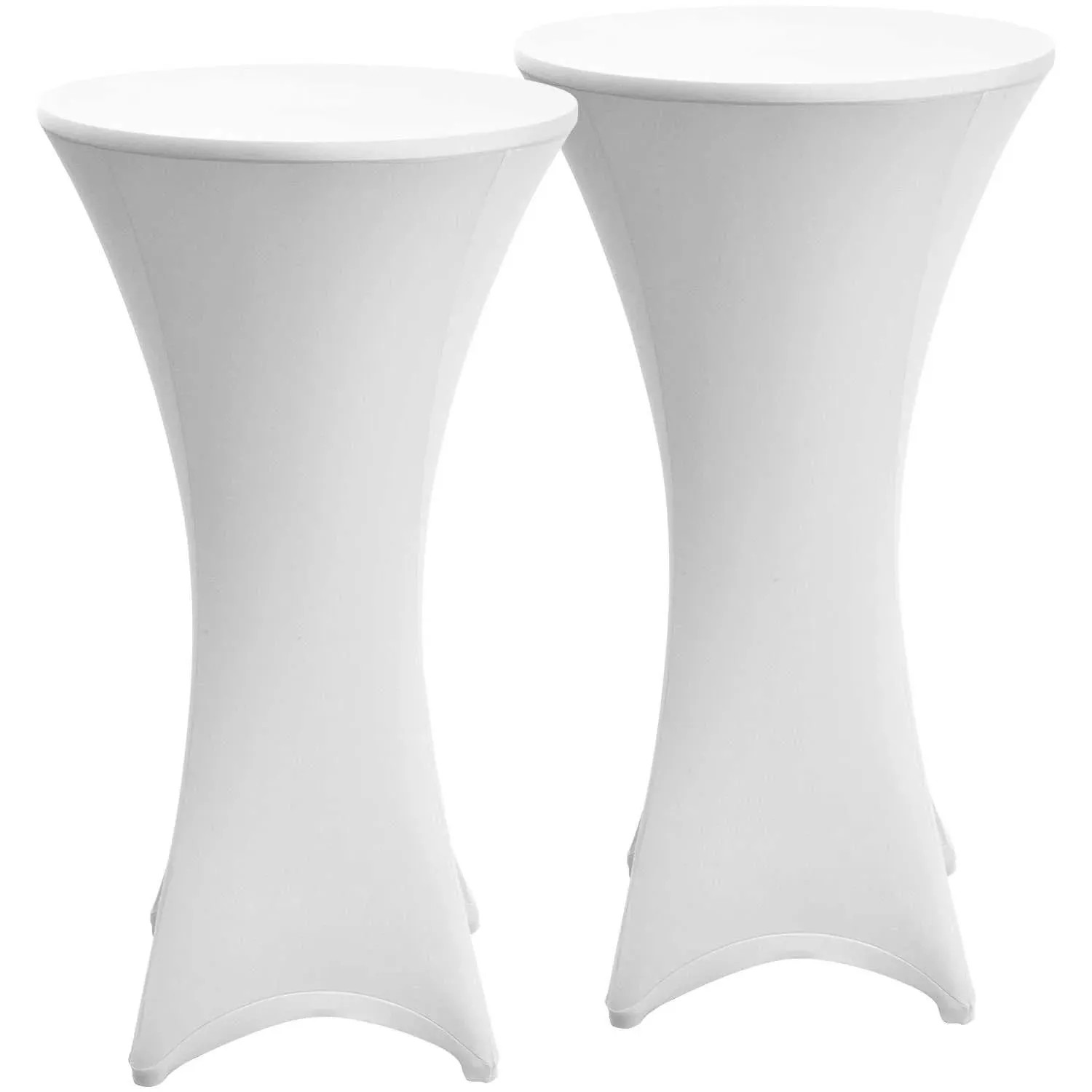 Beautissu Stella Stehtischhusse Ø 60cm Weiß 2tlg