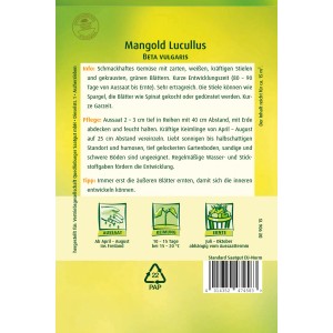 Quedlinburger Mangold 'Lucullus' Samen in Großpackung für Gemüsebeet und Hochbeet.