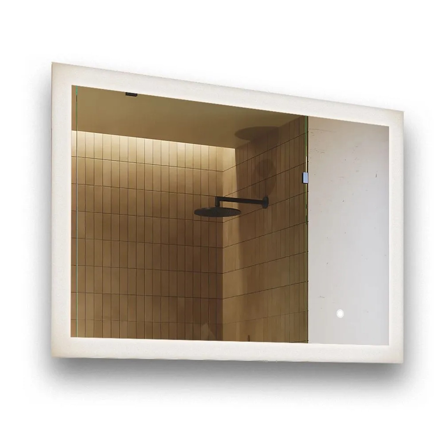 Artforma LED Badspiegel Rechteckig 100x70 cm mit Beleuchtung Touch 3 Lichtfarben Rahmenlos IP20 M044