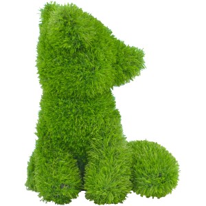 Grüne AniPlants Gartenfigur Fuchs, sitzend, 35 cm. Dekorative Gartendeko im Gras-Look.