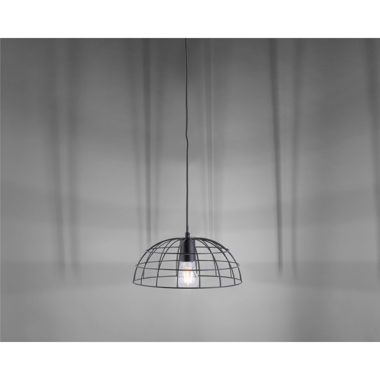 Just Light. Pendelleuchte Fabio Schwarz Cage-Optik 1-flammig