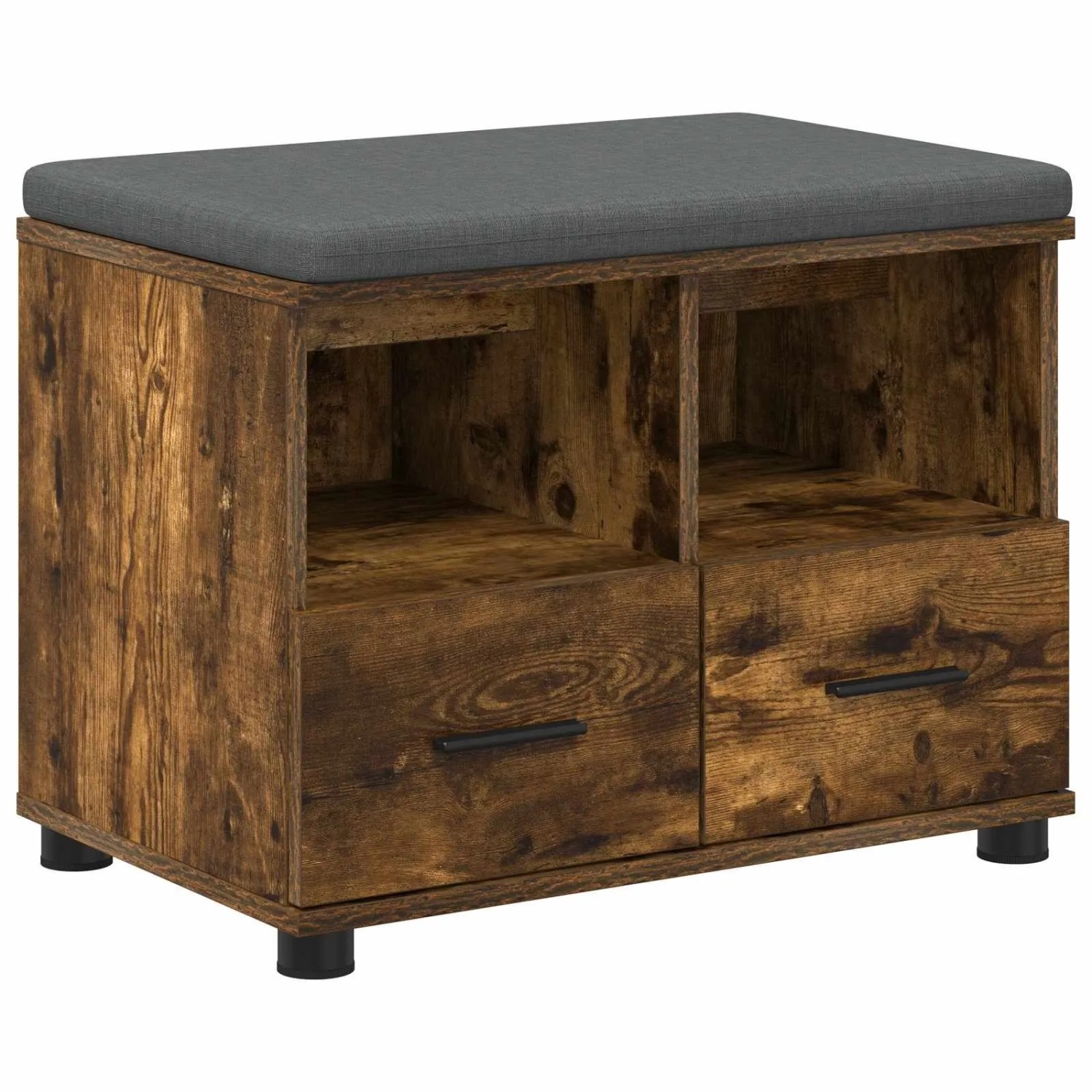 vidaXL Flurbank mit Kissen mit Regal Geräucherte Eiche 60 x 38 x 46 cm 891452