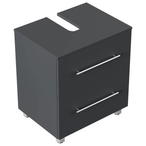 Posseik Waschtischunterschrank Mondial, 55 cm, Grafit mit 2 Schubladen und Füßen.
