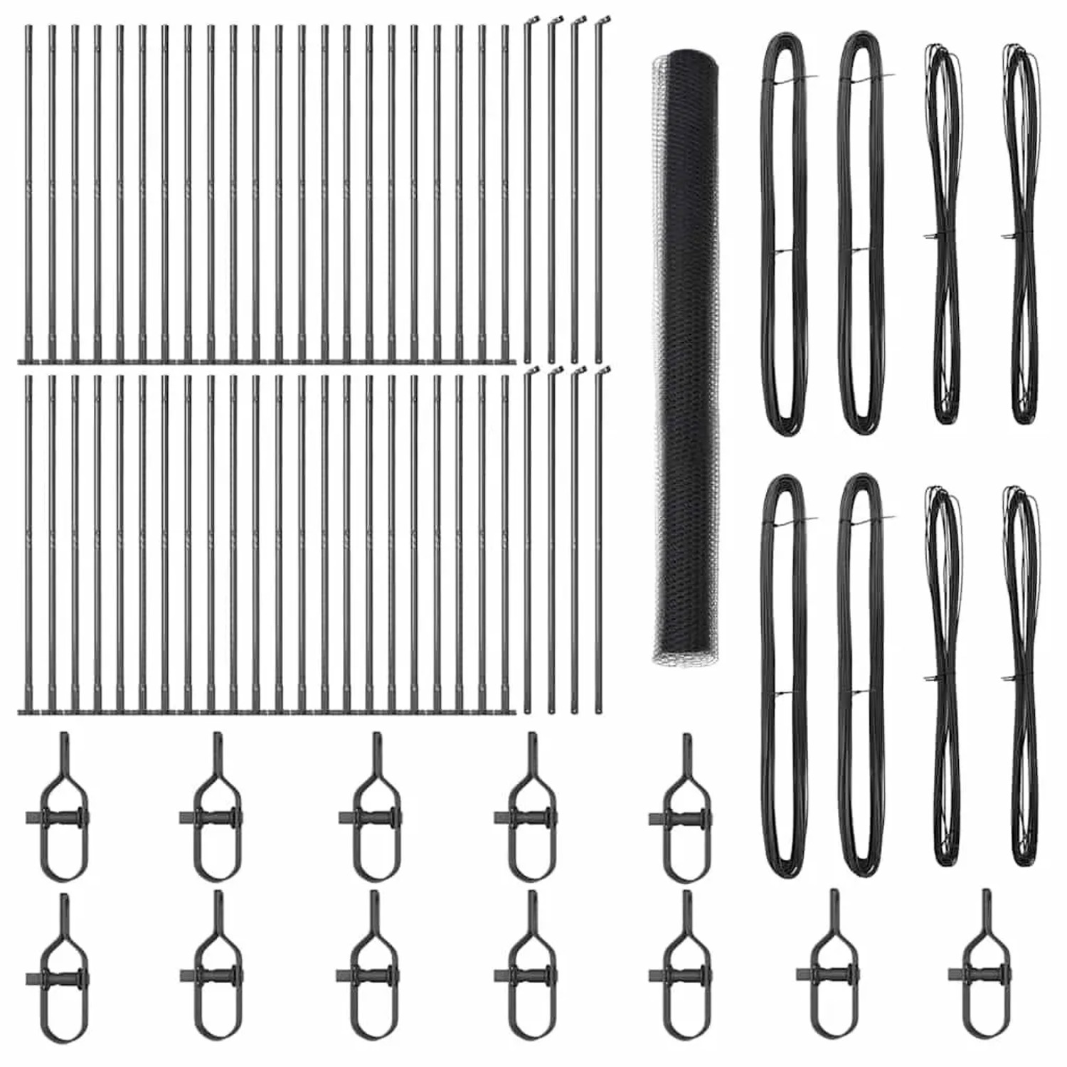 vidaXL Zaunpfosten Grau 100 x 1,6 m 25 mm Maschennetz Stahl und PVC 3353743 günstig online kaufen