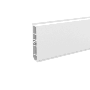 Weiße Döllken LED-Sockelleiste LS80 Cubica No Light, 2500 mm lang.