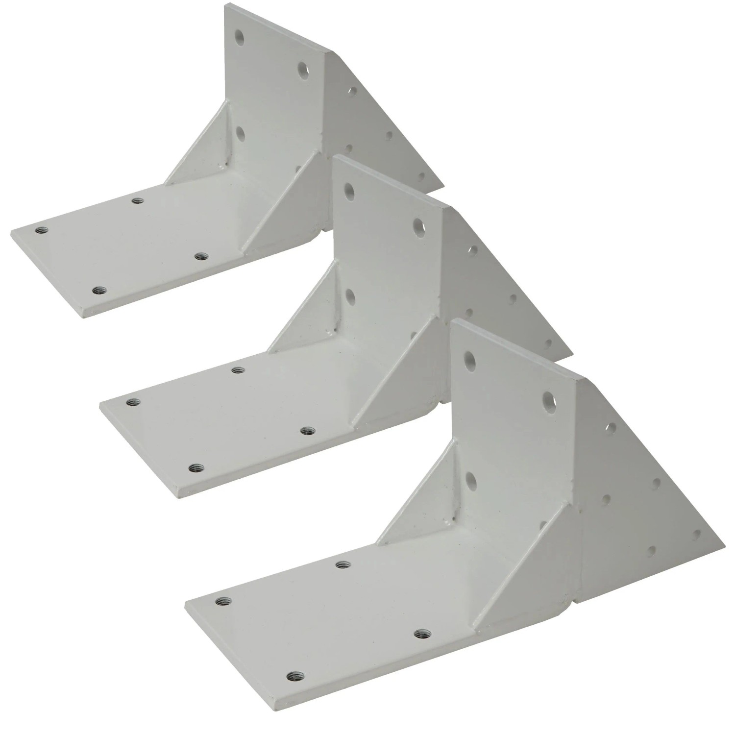 MCW 3er-Set Dachsparrenadapter für Kassetten-Markise H124 Dachsparren Halterung Adapter Weiß