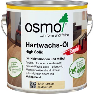Dose Osmo Hartwachs Öl-Rapid Farblos 750ml für Holzfußböden und Möbel.