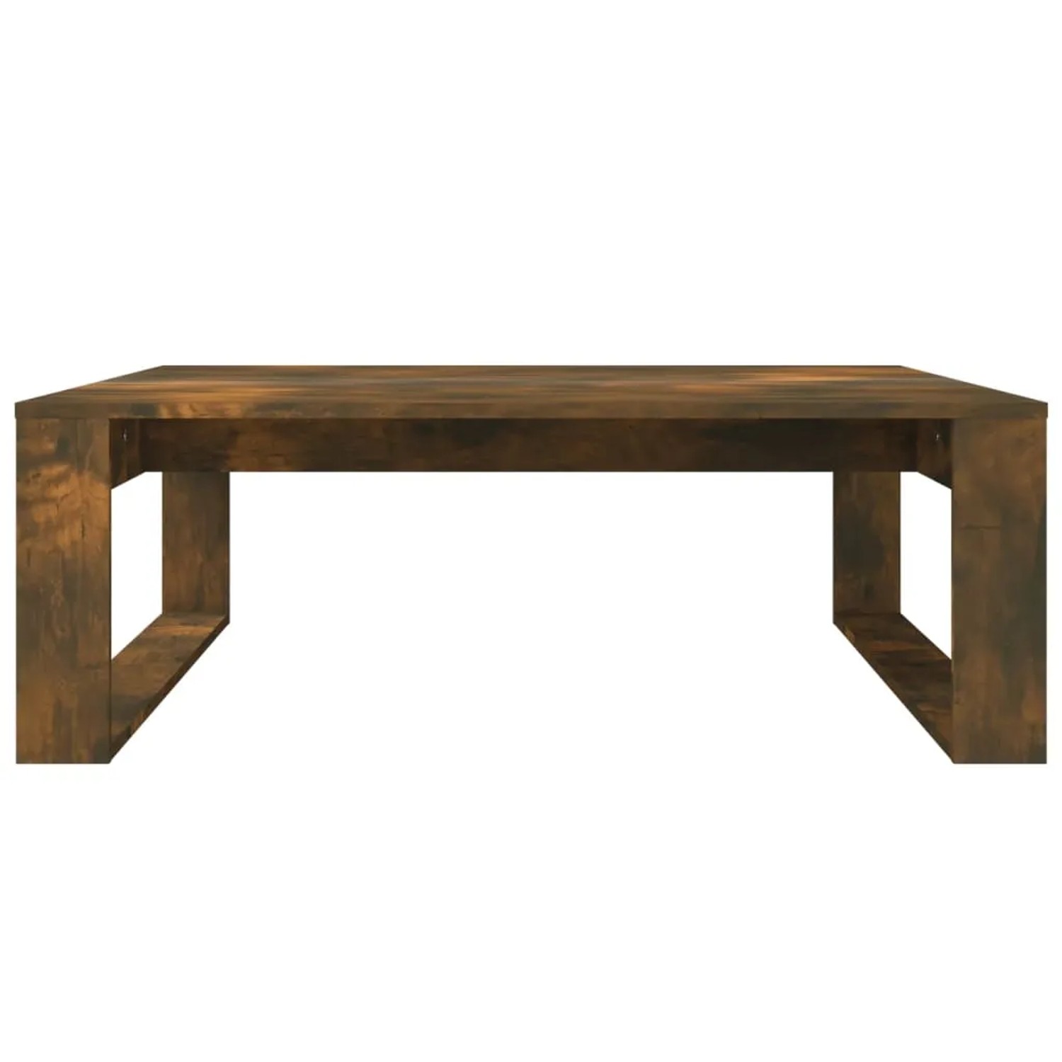 Quadratischer Couchtisch in Räuchereiche Optik, 100x100 cm, aus Holzwerkstoff.