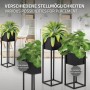 ML-Design Blumenständer 2er Set, schwarz, mit Pflanzen in modernem Wohnraum.