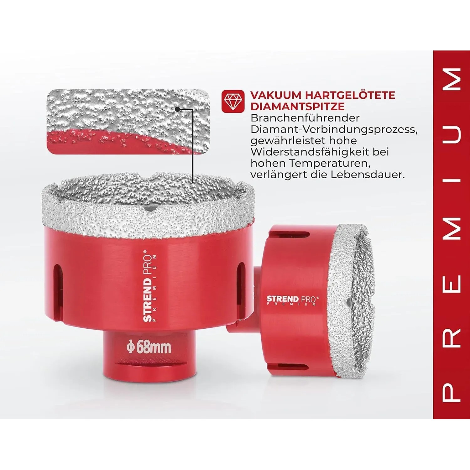 PROREGAL Diamant Bohrkronen Set, Premium Crystal, verschiedene Größen für Fliesen, Glas, Feinsteinzeug.