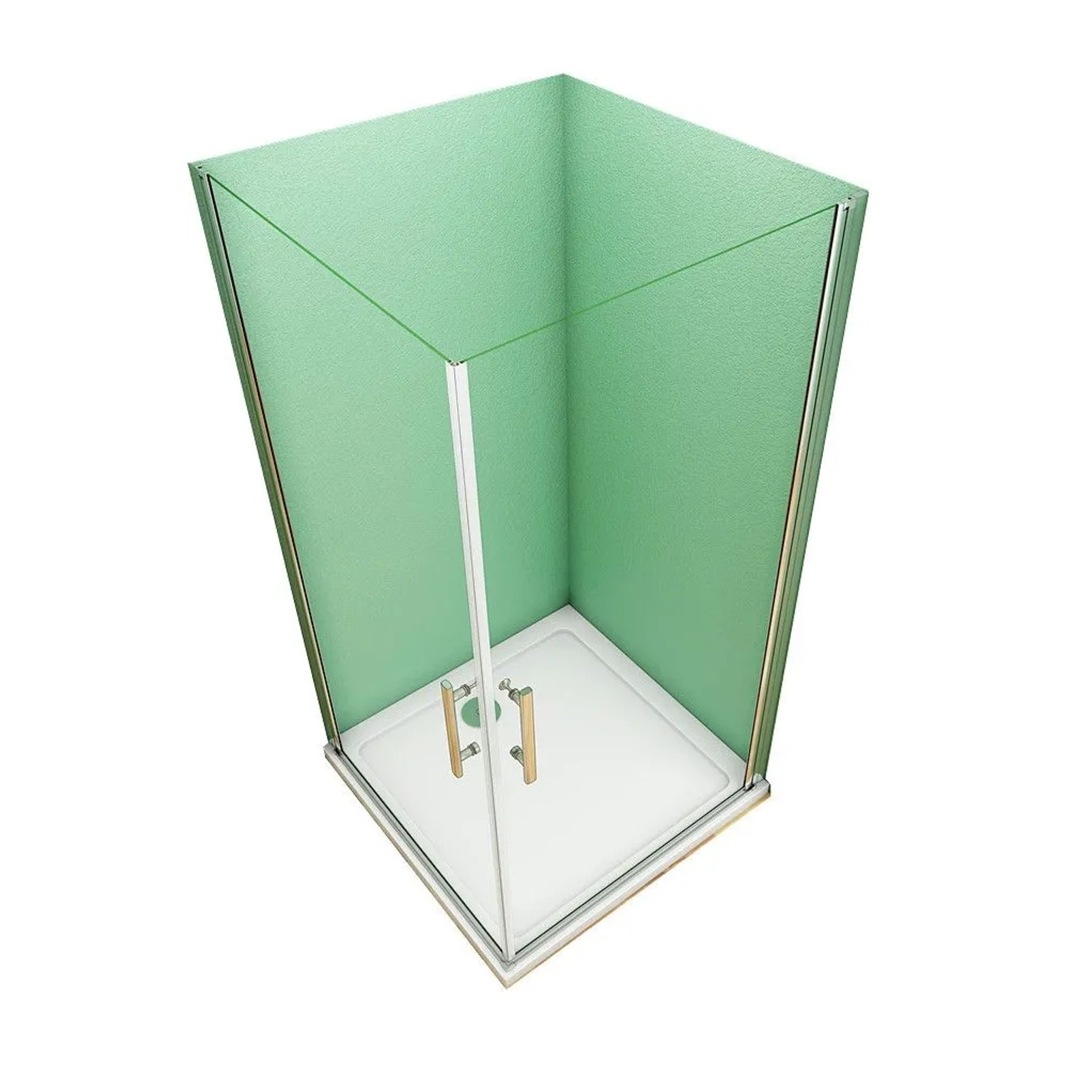 Duschparadies Duschkabinen Drehtür 90 x 80 x 195cm Eckeinstieg Dusche Duschwand 6mm Nano Klarglas Verchromt