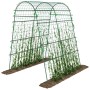 Grüne Outsunny Rankhilfe aus Stahl mit Netz für Kletterpflanzen im Garten.